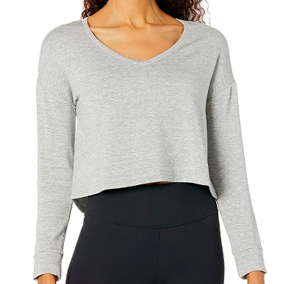 Core 10 Women's Cloud Soft Cropped Length V-Neck Yoga Sweatshirt S Small - Picture 1 of 10